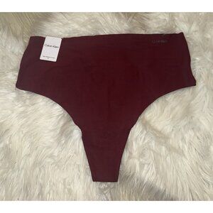 Calvin Klein Invisibles High Waist Thong Panties Womens XL XLarge Red QD3864